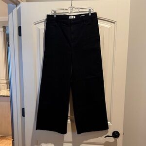 Frame Denim Black Le Slim Palazzo high rise wide leg jeans